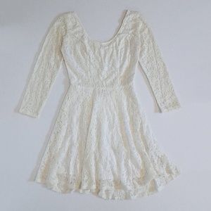Abercrombie and Fitch 3/4 Sleeve White Lace Dress